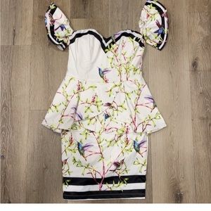 New Luxmi Sweet heart dress size large off shoulder black trim